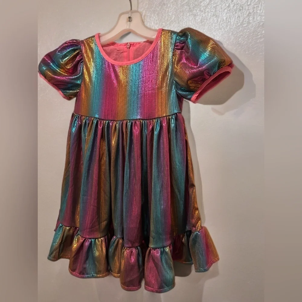 NWT Toddler Girls A Line Ruffle Swing Casual Party Dress Size 1-2 YR Old